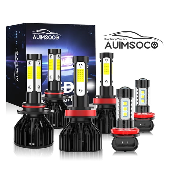 For Toyota 4Runner 2010-2016 2017 2018 2019 2020 4000LM High Low + Fog Lights LED Headlights 6000K Bulbs Kit,  6-Pack Super Bright White 9005 H11 H11 Combo, 300% Brighter High Power Lamps