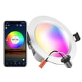 thumbnail image 1 of Mistaha A C100-240V 9W 7.3 Pouces LEDs RGB+CCT Éclairage Encastré Intelligent Downlight Base E26 Support, 1 of 6