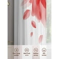 thumbnail image 6 of Red Translucent Floral Sheer Curtains 96 Inches Long 2 Panels Gradient Art Watercolor Decor Light Filtering Semi Sheer Window Curtains Drapes for Bedroom Living Room 52"x96", 6 of 7