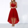 thumbnail image 1 of WILLBEST Vestidos de Mujer Vestido de Encaje con Lazo y Cinturón de Verano Vestido de Largo Irregular Vestido de Gasa sin Mangas Vestido de Fiesta de Dama de Honor XXXGrande, 1 of 3