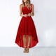 thumbnail image 1 of WILLBEST Vestidos de Mujer Vestido de Encaje con Lazo y Cinturón de Verano Vestido de Largo Irregular Vestido de Gasa sin Mangas Vestido de Fiesta de Dama de Honor Chica, 1 of 3