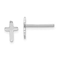 thumbnail image 3 of 925 Sterling Silver Rhodium-plated Polished Cross Post Earrings, 3 of 5