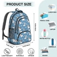 thumbnail image 5 of Spaniel and Bone Blue Pattern Cute School Backpack Bag with Padded Back and Adjustable Shoulder Straps 16.9 X 12.6 X 5.9 Inches, 5 of 5