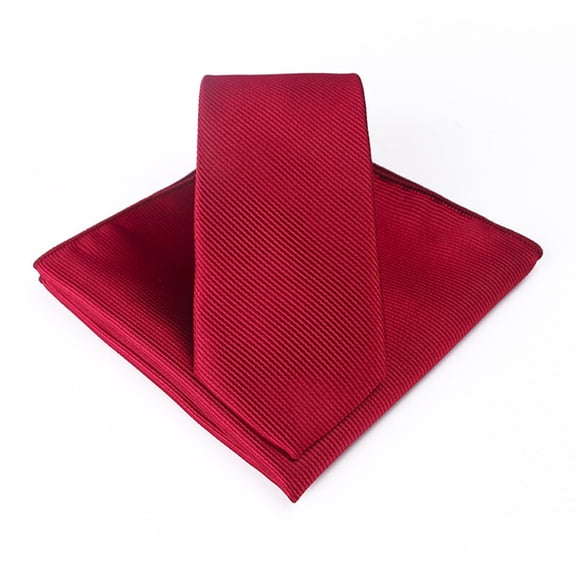 Men Skinny Ribbed Necktie Tie Hanky Handkerchief Pocket Square Wedding Set
