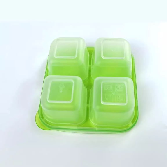 WUXIAB 1PC 4-Compartment Reusable Snack Box,Food Container,Sturdy Bento Lunch Box,Plastic Divided Food Storage,Compact And Stackable Meal Prep Container,Treat Storage Container(Random Color)