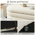 thumbnail image 5 of Furniliving Storage Ottoman Bench, Upholstered End of Bed Bench with Large Storage, Faux Teddy Entryway Bedroom Bench, Flipping Lid Storage Bench for Living Room, Bedroom, Entryway. Wihte, 5 of 10