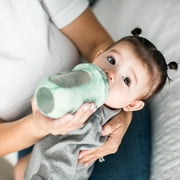 Boon NURSH Reusable Silicone Pouch Baby Bottle – Stage 2 Medium Flow – 8oz – Mint Tie Dye