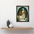 thumbnail image 2 of King Charles Spaniel Dog with Flower Blooms Modern Art Nouveau Illustration Art Print Framed Poster Wall Decor 12x16 inch, 2 of 5