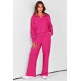 thumbnail image 2 of Conjunto Deportivo PRETTYGARDEN Mujer 2 Piezas Medio Cierre Rojo Rosado M, 2 of 7
