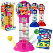 Playo 10.5” Spiral Gumball Machine For Kids with 40 Pcs Bubble Gum, Pink