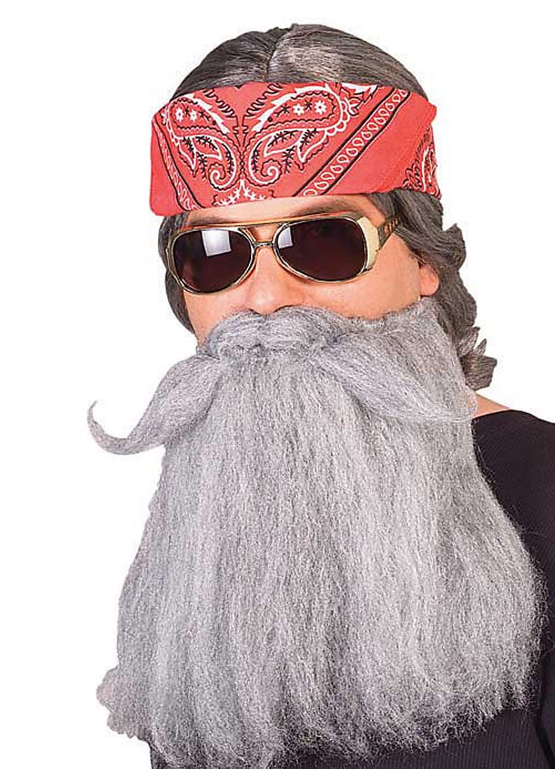 Long Forked Split Beard Wizard Biker Facial Hair Adult Mens Costume Accessory 