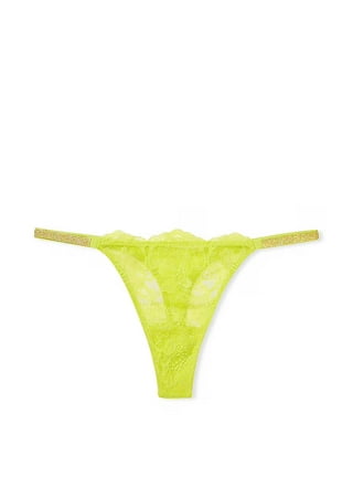 Victoria's Secret PINK Bright Green Lace Strappy Side Thong Panty