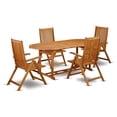thumbnail image 1 of Pemberly Row Traditional 5-piece Wood Outside Patio Set in Natural Oil, 1 of 6