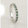 thumbnail image 3 of KIRAN FINE JEWEL Round Green Emerald CZ Diamond Eternity Ring 925 Sterling Silver Wedding Engagement Band Ring Statement Jewelry Gift For Her, 3 of 5