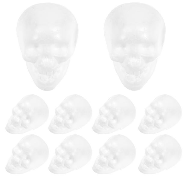 FELTECHELECTR 25 piezas de espumas DIY para colgar cabezas de calavera, decoración de Halloween, accesorios decorativos, calaveras de espuma en blanco