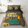 thumbnail image 2 of Erosebridal Vintage Rv Car Bedding Sets King Size,Floral Sunflower Bed in a Bag King size,Ultra Soft Reversible Bedding King Size,Happy Camping Decor,7 Pieces, 2 of 6