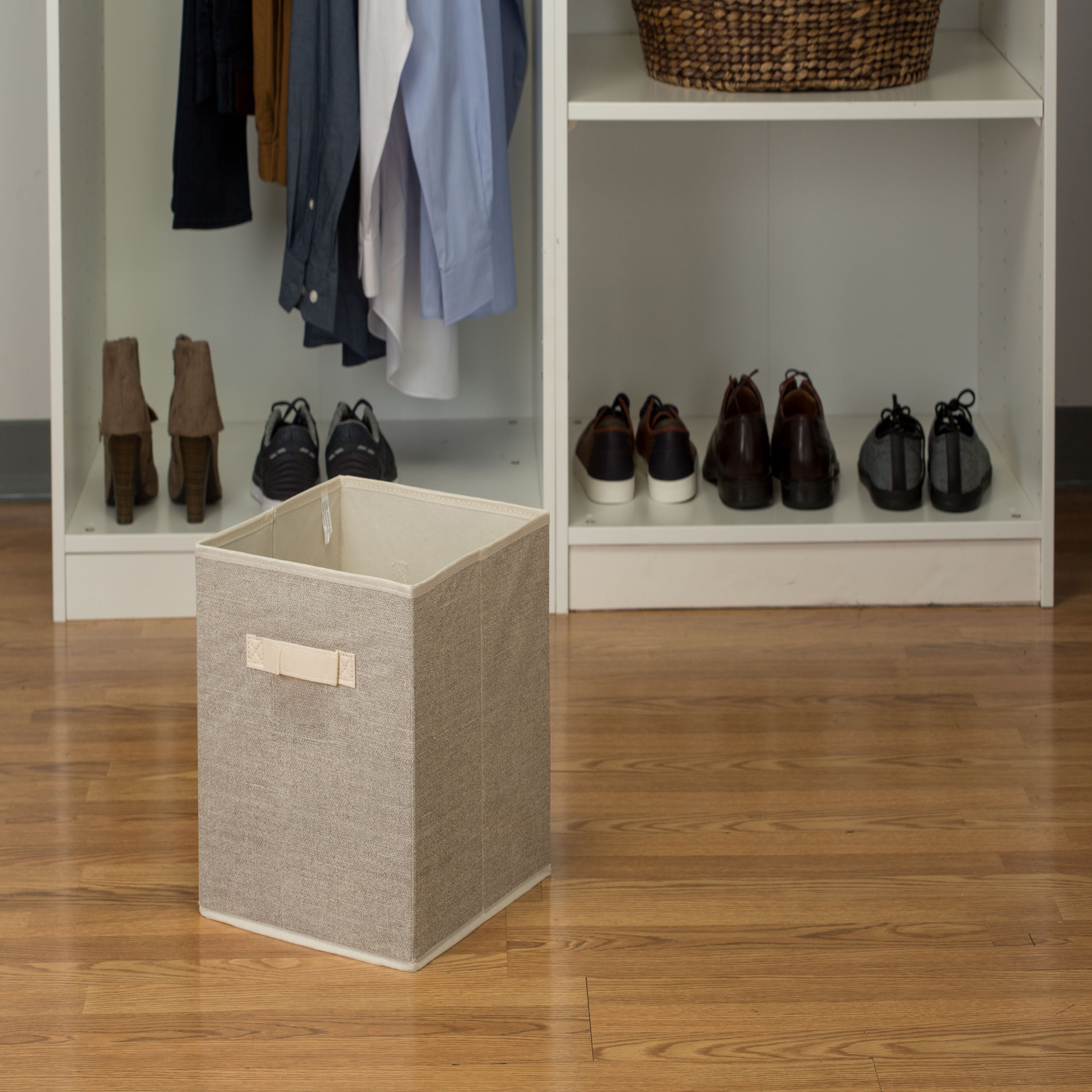 Simplify Collapsible Storage Cube, Beige, 6 Pack