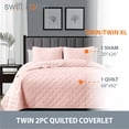 thumbnail image 4 of Swift Home Modern Ultra Soft Microfiber Traditional Diamond Quilting Coverlet Quilt Set Rose Blush Twin - Twin XL 2 Piece, 4 of 6