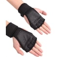 thumbnail image 3 of Gym Gloves 1 Pair Weightlifting Training Gloves For Men Women Fitness Palm Protector, Wrist Support XL Black, 3 of 5