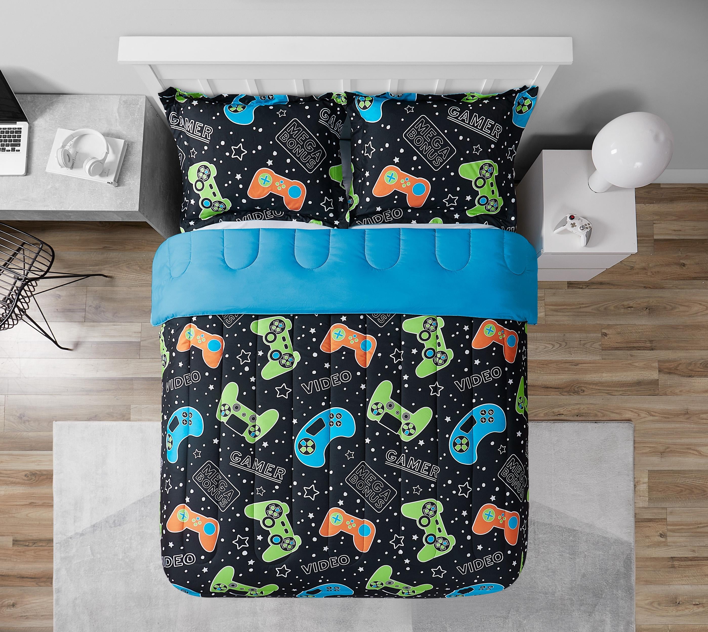Video Gamer Set Black 2-Piece Ultra Soft Microfiber Comforter Set - Twin