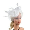 thumbnail image 4 of Ukumplol Women's Fascinators Kentucky Derby Hats for Women Tea Party Hats for Women 2023 Fascinator Hat Flower Feather Mesh Tea Party Hairband for Women Fascinators Hats for Women White 1 One Size, 4 of 7
