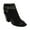 Black Fabric/Tumbled Polyurethane, variant on White Mountain Womens Shira Faux Suede Open Toe Booties