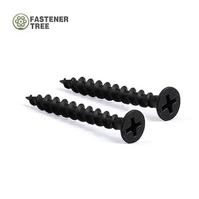 FASTENER TREE Drywall Screws #8x1" Coarse Thread, Bugle Head, Black Phosphate Carbon Steel, 100PCS