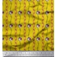 thumbnail image 1 of Soimoi Yellow Cotton Poplin Fabric Leaves & Flower Floral Print Fabric by the Yard 42 Inch Wide, 1 of 3