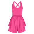 thumbnail image 4 of Qiopertar Women's Summer Sleeveless Jumpsuit Back Cross Casual Comfy Sports Romper Yoga Tennis Dress Solid Color Outdoor Breathable Activewear, Watermelon Red L, 4 of 6