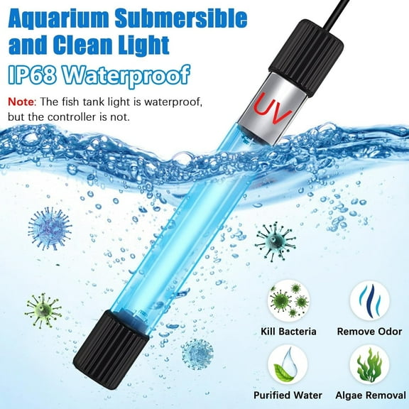 Aquarium Clean Light，7W&9W&11W&13W Algae Bloom Clean Light for Fish Tank,Submersible Light with Timer,Aquarium Water Clean Green Clear Waterproof Clean Lamp for Pond,Swimming Pool