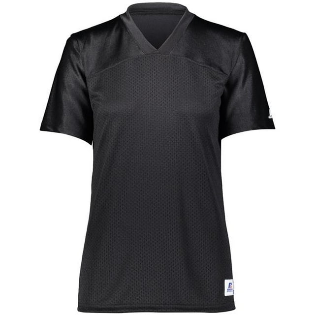 Ladies Solid Flag Football Jersey, Black - Extra Large