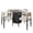 Beige+Black, variant on GDF Studio 5-Piece Morden Dining Set with Round Pedestal Table and Modern Gold-Trimmed Upholstered Chairs