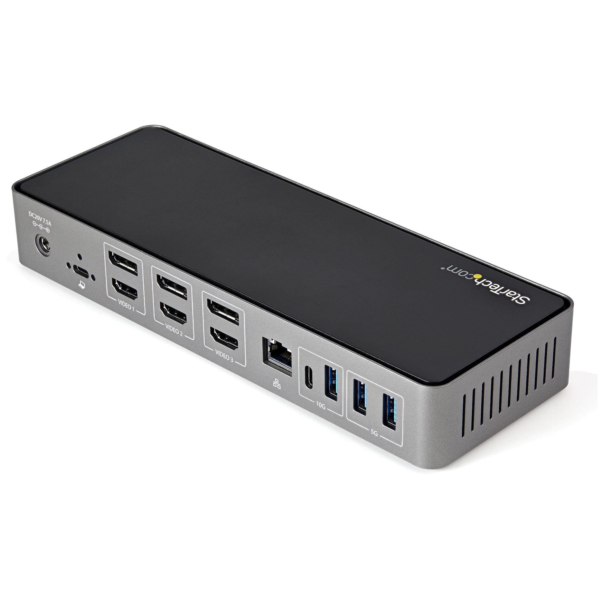 StarTech.com USB-C & USB-A Docking Station, Black and Gray