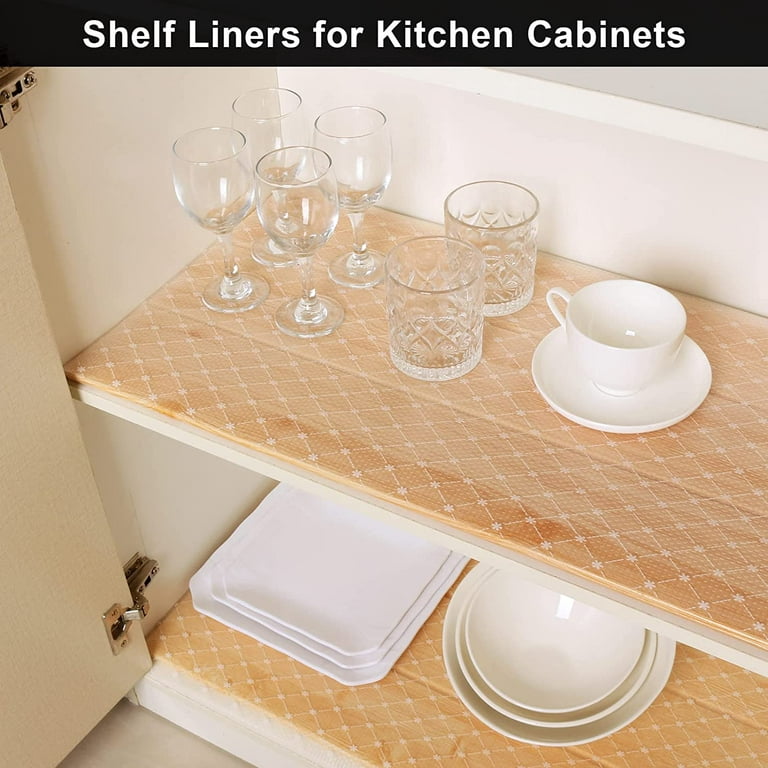 Shelf Liners for Kitchen Cabinets, Non-Adhesive Shelf Cabinets Drawer  Liner, Non-Slip Washable Refrigerator Drawers Mat for Kitchen Shelves,  Pantry