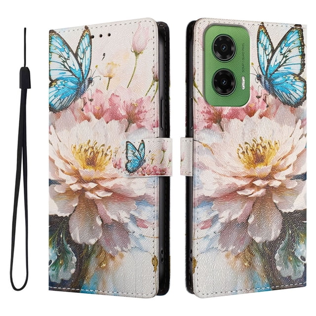 FOXDOCK Funda Tipo Cartera para Motorola Moto G35 con Soporte y Correa – Diseño de Patrones Lindos