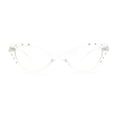 thumbnail image 4 of Lunettes de Mode pour Femmes Bling en Strass Gothique Oeil de Chat Lentille Transparente Plastique Transparent, 4 of 7