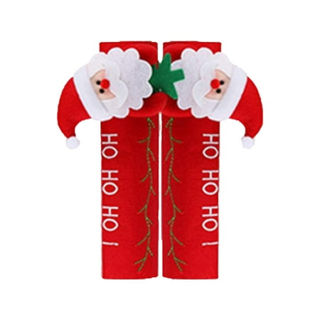 

ActFu 2Pcs Refrigerator Handle Cover Anti-skid Decorative Protective Door Knob Protector Cloth Christmas Santa Claus Deer Snowman Fridge Door Handle Cover Kitchen Appliance