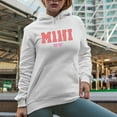 thumbnail image 2 of Mama in College or Varsity Font with Hearts, Mother's Day Merch Gift, White Hooded Sweatshirt or Hoodie, 2XL, 2 of 5