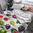 thumbnail image 5 of Fleece Blanket Pastoral Fruit Watermelon Grapes Blankets, Soft Cozy Warm Flannel Throw Blanket, Farm Kiwifruit Lemon Blanket for Bed Couch Sofa,30x40In, 5 of 9