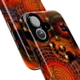 thumbnail image 2 of Surreal Orange & Black Phone Case, Mystic Cat Abstract Spiral Art Protective Cover for iPhone 17 16 15 14 13 12 11 Pro Plus Mini, 2 of 6