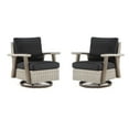 thumbnail image 5 of MeetLeisure 2-Piece Outdoor Polyethylene (PE) Wicker Swivel Rocker Chair，Black, 5 of 10