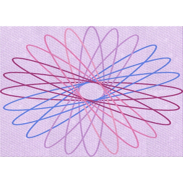 Ahgly Company Machine Washable Indoor Rectangle Transitional Heliotrope Purple Area Rugs, 3' x 5'