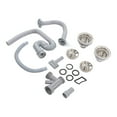 Stainless Steel & ABS Kitchen Sink Drainer Pipe Set Double Drains, Sbend, Kit Assembly