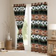 thumbnail image 3 of Feelyou Hippie Tribal Aztec Curtains Pack of 2 (42x84 Each), Brown Teal Triangle Curtains Blackout, Woodland Bear Animal Bedroom Curtains, Living Room Curtains Decor, 3 of 6