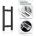 thumbnail image 5 of Manija para puerta corrediza de granero de 300 x 180 mm, manija en H de doble cara para puerta de vidrio o madera, acero inoxidable, negro mate, 5 of 5