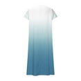 thumbnail image 5 of Puntoco Dresses for women 2025 elegant classy Women Short Sleeve Deep V-Neck Casual Long Dress Sexy Pleated Waist Maxi Dresses with Pockets White M, 5 of 5