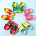 thumbnail image 5 of Kids Boys Girls Dinosaur Slippers Toddler Slip On Lightweight Beach Pool Sandals (Yellow) 18, 5 of 5