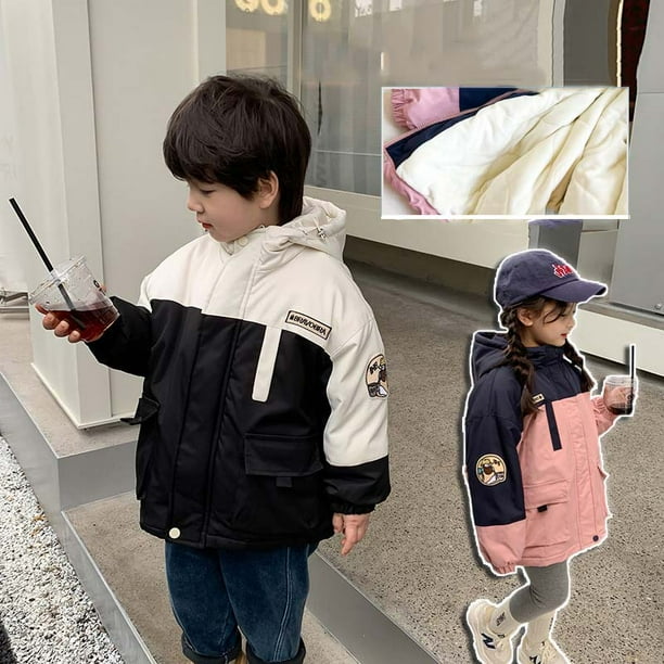 2025 nuevo bebe invierno solido nino chaquetas al aire libre cremallera con capucha de manga larga deporte ninos abrigo poliester nieve Casual chico prendas de vestir exteriores Walmart en linea
