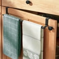 mDesign Adjustable, Expandable Over Door Towel Bar, 2 Pack, Matte Black