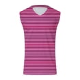 thumbnail image 4 of HOOMEUMY Men's Summer Fitness Breathable Lightweight Stretch V-Neck Tank Tops Slim Fit Striped Muscle Vests Pink XXXXL, 4 of 4